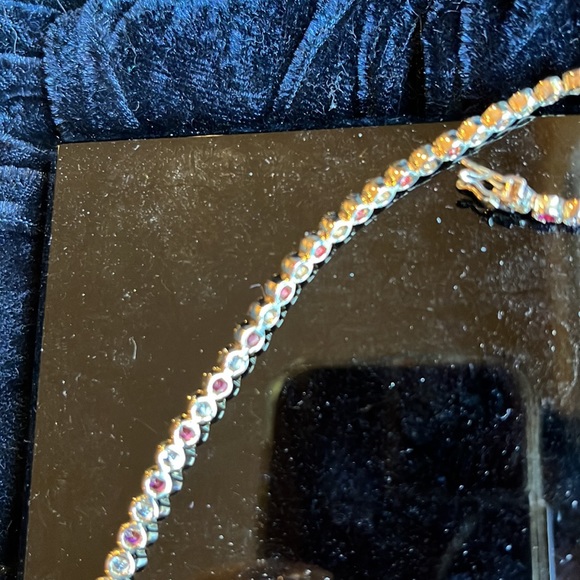 QVC Ruby and diamond gold tone bracelet - Picture 7 of 10